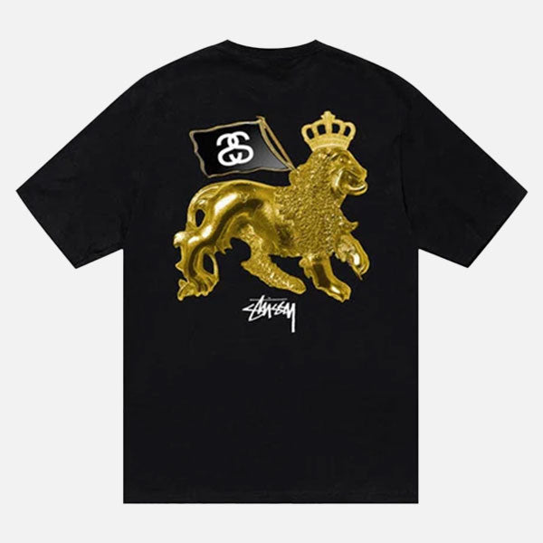 Stussy Gold Lion SS Tee - Black