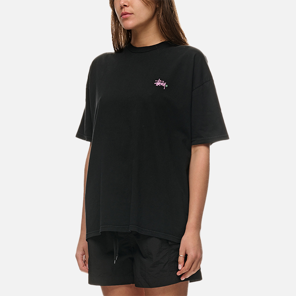 Stussy Graffiti Pigment Relaxed Tee - Pigment Black/Pink