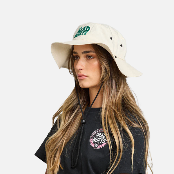 The Mad Hueys Aloha From Hell Wide Brim Hat - Stone