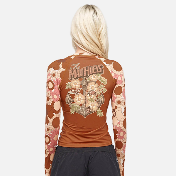 The Mad Hueys Anchor Ladybug LS Zip Thru Rashie - Auburn