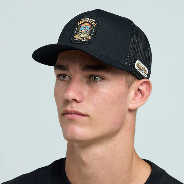 The Mad Hueys Caught Fk All Skull Trucker - Black