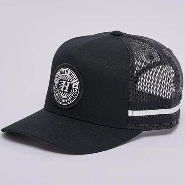 The Mad Hueys Checker Hueys Twill Trucker - Black