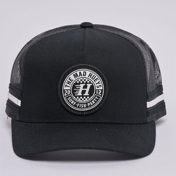 The Mad Hueys Checker Hueys Twill Trucker - Black