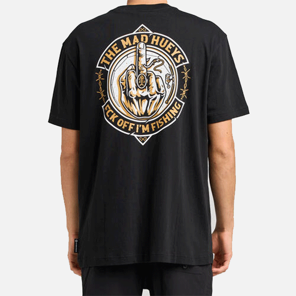 The Mad Hueys FK Off Fish On Tee - Black