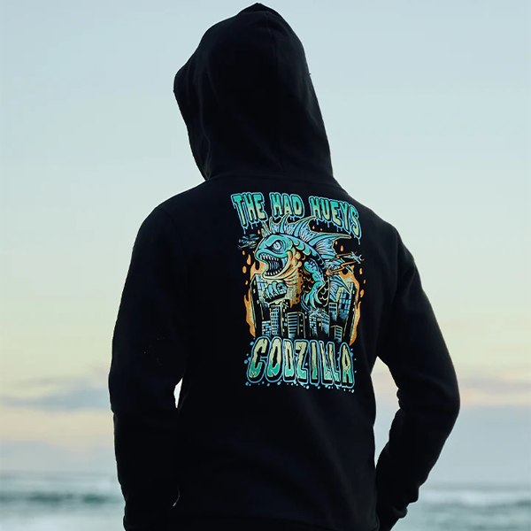 The Mad Hueys Youth Codzilla Returns Hood - Black
