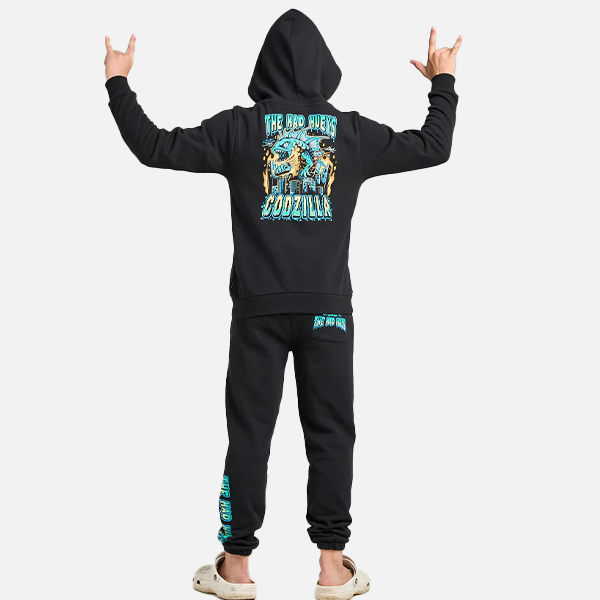 The Mad Hueys Youth Codzilla Returns Hood - Black