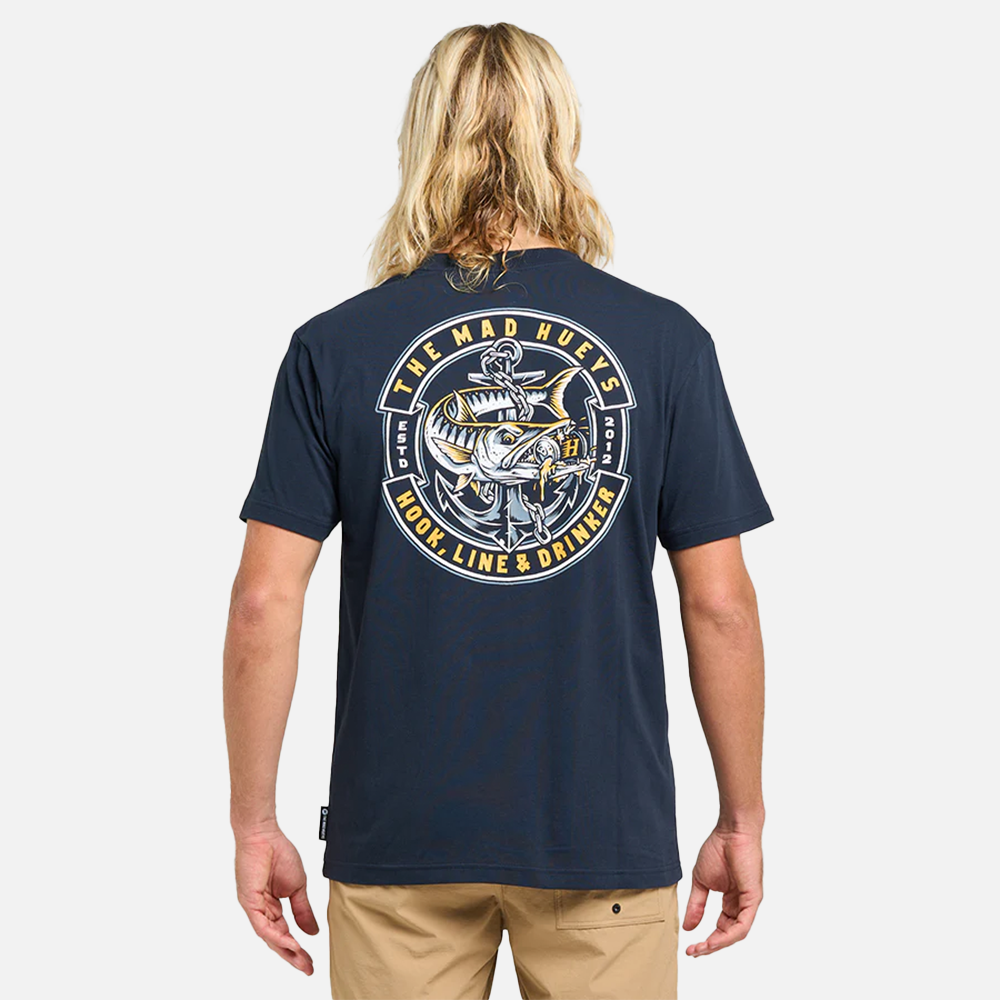 The Mad Hueys Hooked Cuda Tee - Navy