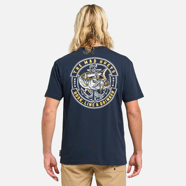 The Mad Hueys Hooked Cuda Tee - Navy