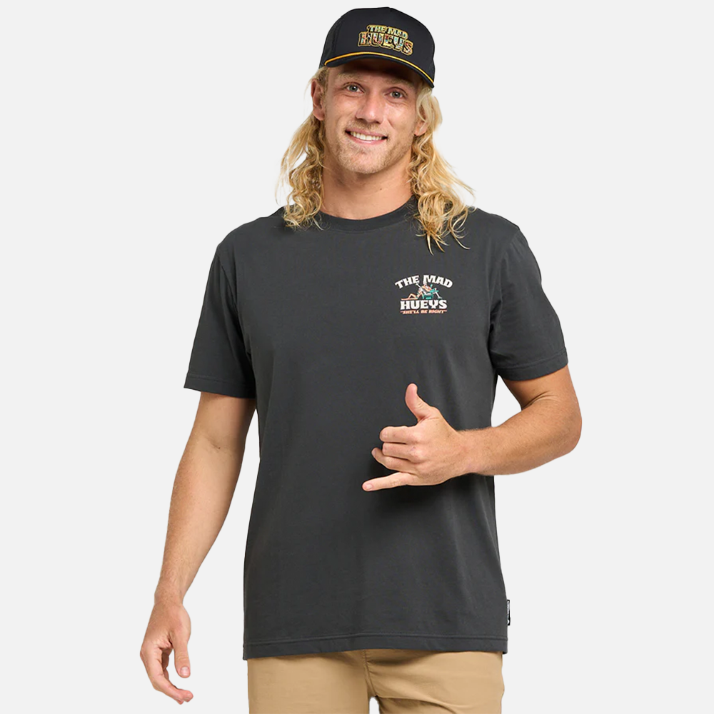 The Mad Hueys She'll Be Right Tee - Vintage Black