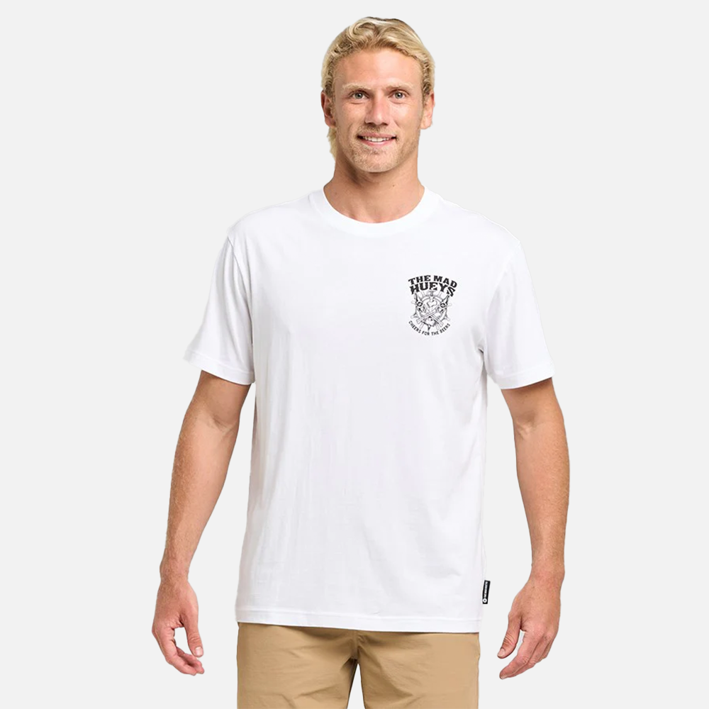 The Mad Hueys Ship Wheel Beers Tee - White