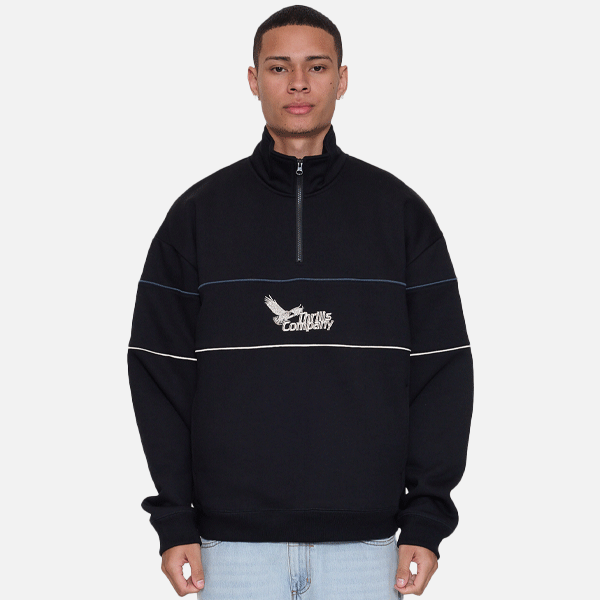 Thrills Between Chaos & Calm Quarter Zip Fleece - Black