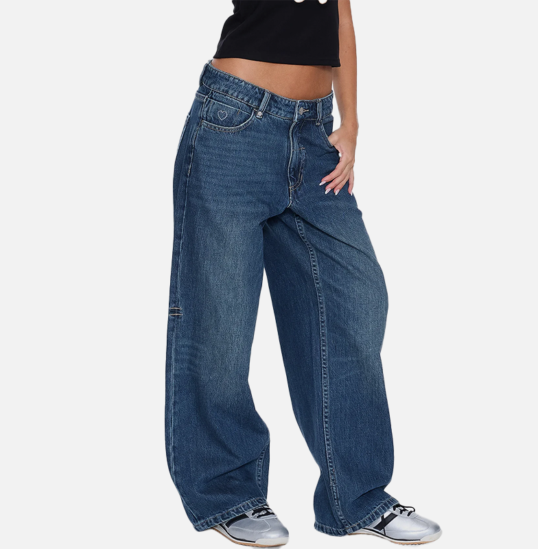 Thrills Billie Low Rise Baggy Killer Jean - Teal Blue Used