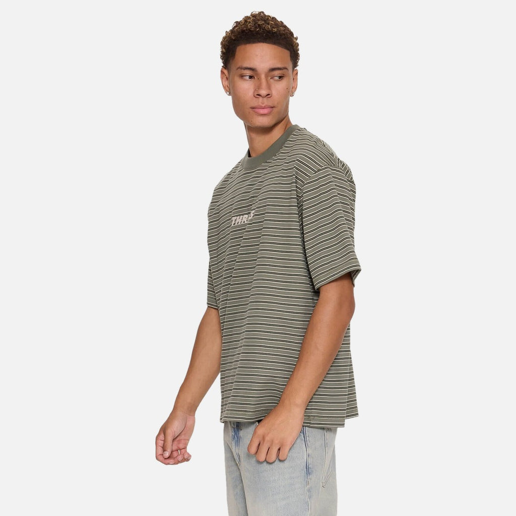 Thrills Built To Last Stripe OS Box Crop Tee - Beetle - view 2 | Propaganda Streetwear & Skate