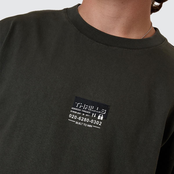 Thrills Built To Win Oversize Fit Tee - Oil Green