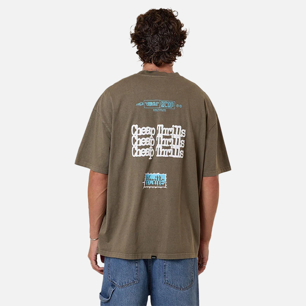 Thrills Dispensary Oversize Fit Tee- Tarmac