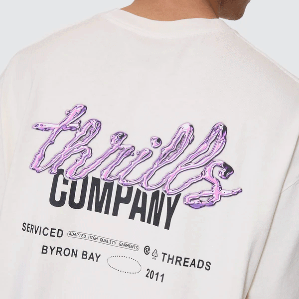 Thrills Fluid Box Fit Oversize Tee - Heritage White