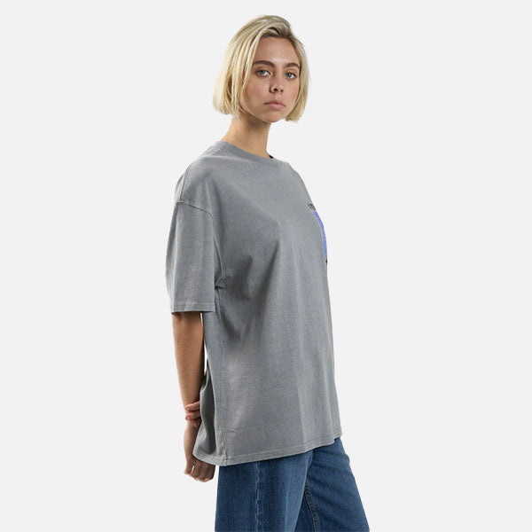 Thrills In Order Oversized Tee - Washed Gray