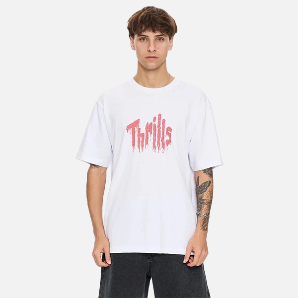 Thrills Once Bitten Twice Shy Oversize Fit Tee- White