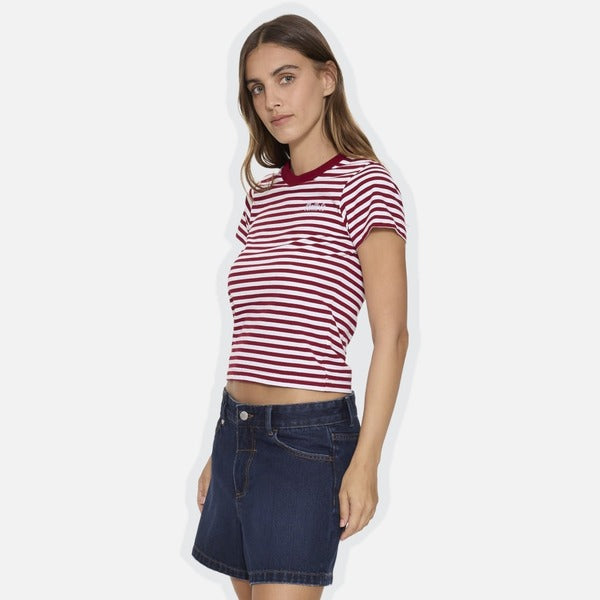 Thrills Primitive Stripe Boy Tee - Sour Cherry Stripe - view 2 | Propaganda Streetwear & Skate