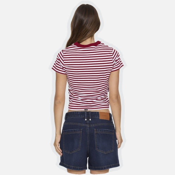 Thrills Primitive Stripe Boy Tee - Sour Cherry Stripe - view 3 | Propaganda Streetwear & Skate