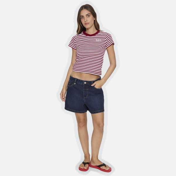Thrills Primitive Stripe Boy Tee - Sour Cherry Stripe - view 5 | Propaganda Streetwear & Skate