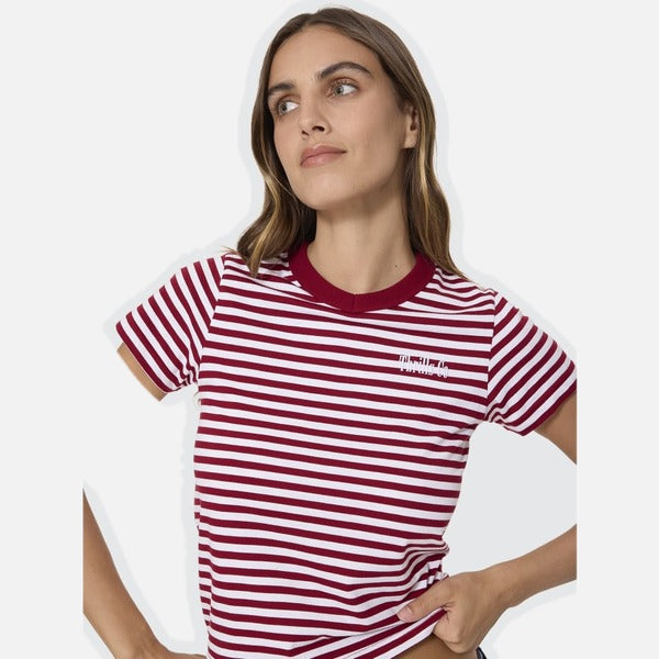 Thrills Primitive Stripe Boy Tee - Sour Cherry Stripe - view 6 | Propaganda Streetwear & Skate