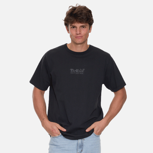 Thrills Workwear Embro Merch Fit Tee - Pirate Black