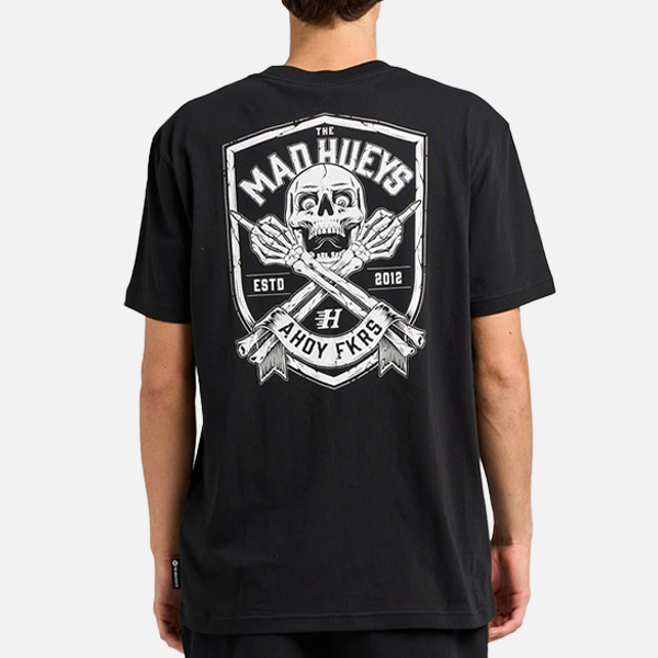 The Mad Hueys Ahoy Fkrs Shield Tee - Black