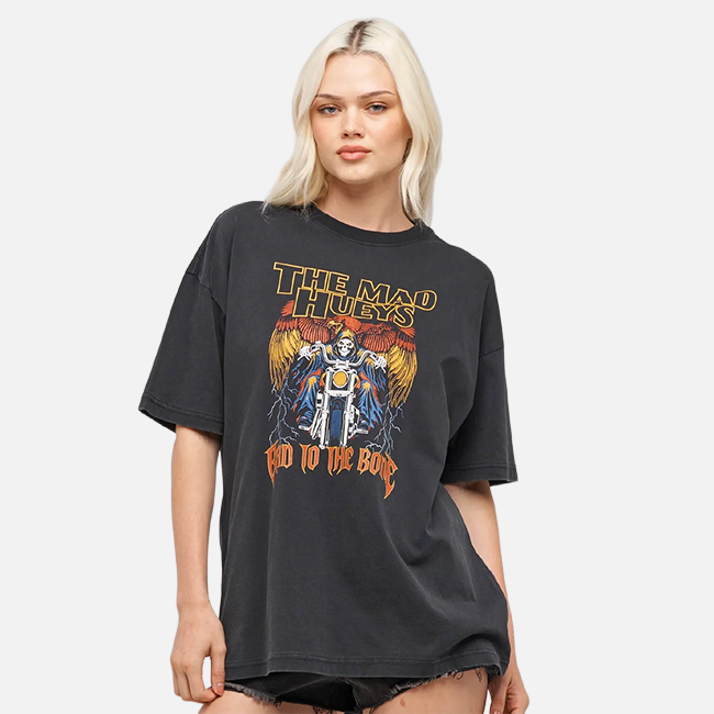 The Mad Hueys Bad To The Bone OS Tee - Washed Black