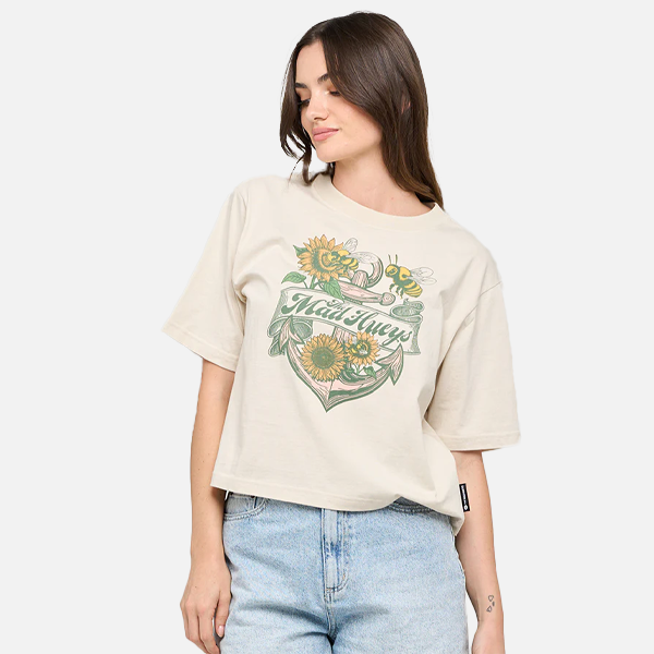 The Mad Hueys Bee Anchor Boxy Tee - Stone