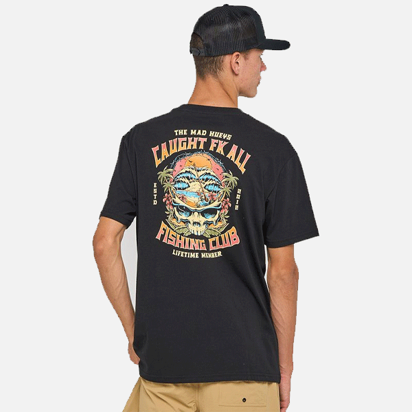 The Mad Hueys Caught FK All Skull Tee - Black