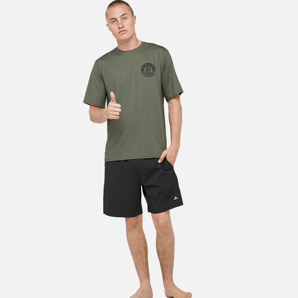 The Mad Hueys Checker Hueys Relaxed SS Rashie - Olive