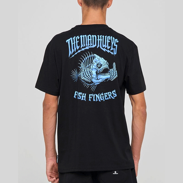The Mad Hueys Fish Fingers Tee - Black