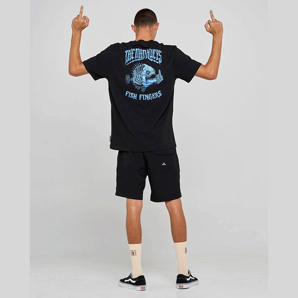 The Mad Hueys Fish Fingers Tee - Black
