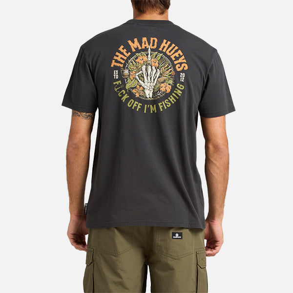 The Mad Hueys Fk Off Im Fishing Tee - Vintage Black