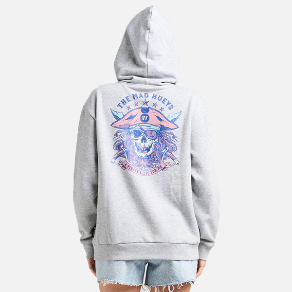 The Mad Hueys Star Pirates Life Hood - Grey Marle