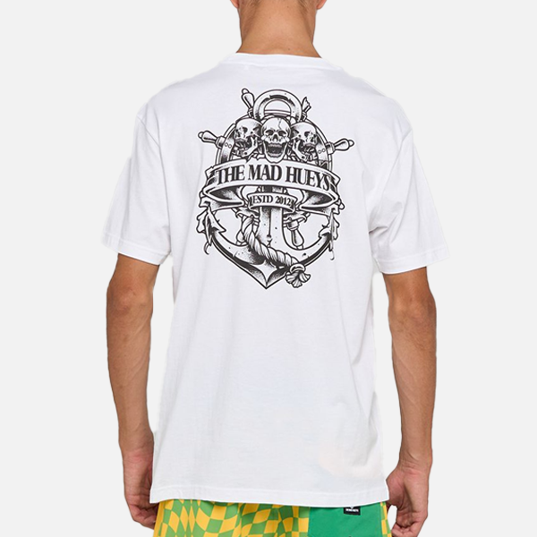 The Mad Hueys  Triple Anchor Tee - White