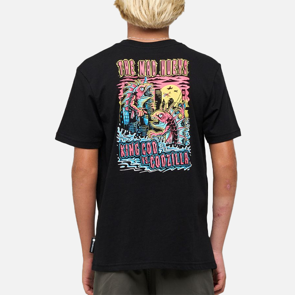 The Mad Hueys Youth King Cod Codzilla Tee - Black