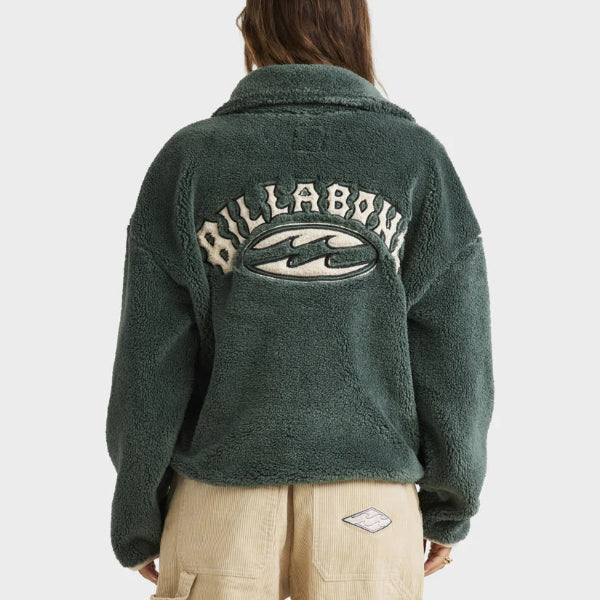 Billabong Old Days Half Zip Crew - Forest
