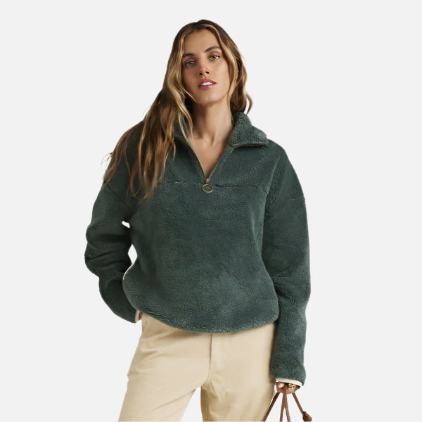 Billabong Old Days Half Zip Crew - Forest