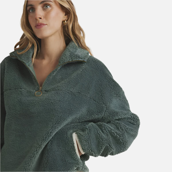 Billabong Old Days Half Zip Crew - Forest