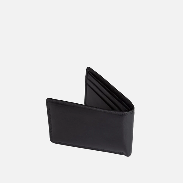 Unit Leather Bi Fold Wallet - Black