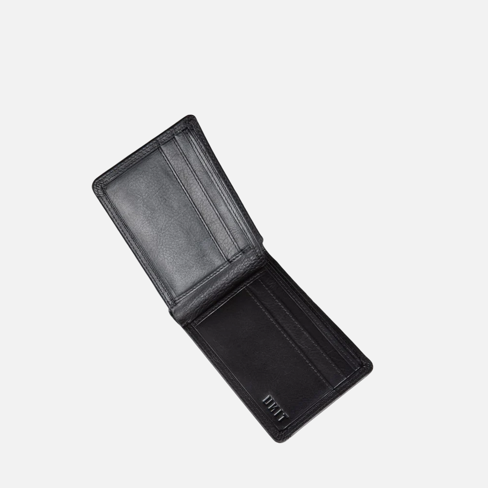 Unit Leather Bi Fold Wallet - Black