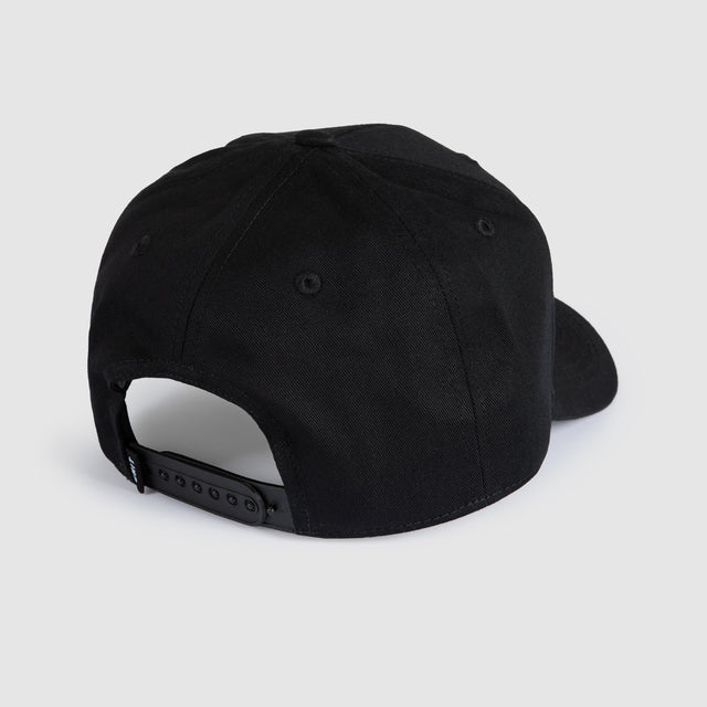 Black cap on a light gray background