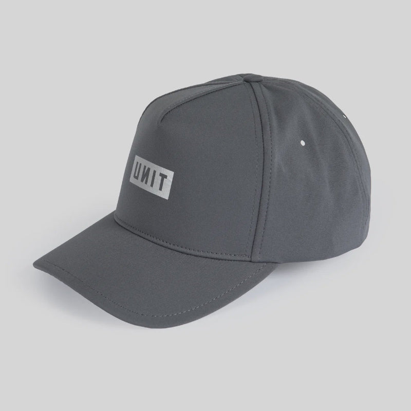grey unit baseball cap on a white background