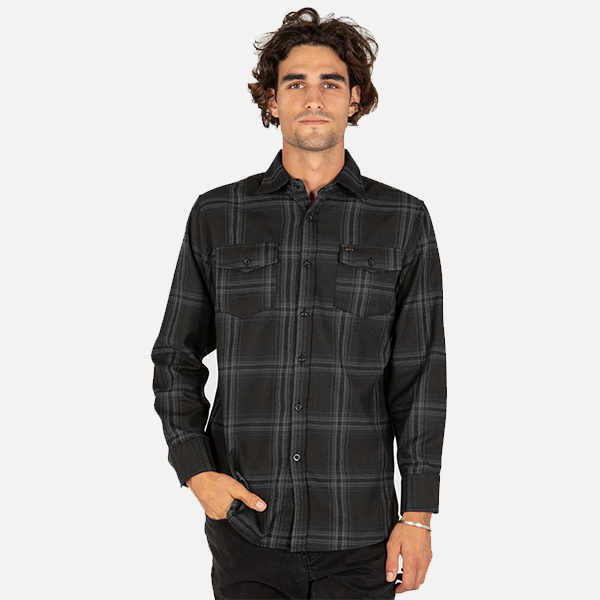 Unit Newtown Flannel Shirt - Black