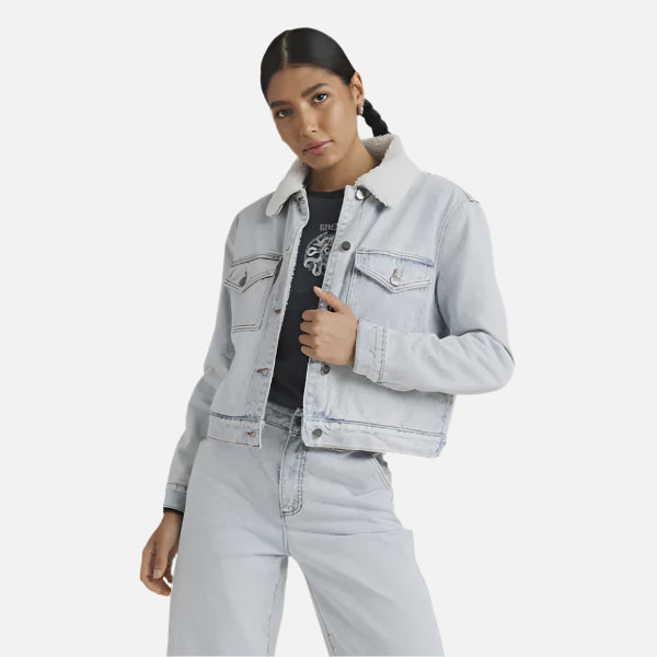 RVCA Roy Sherpa Denim Jacket - Ash Blue