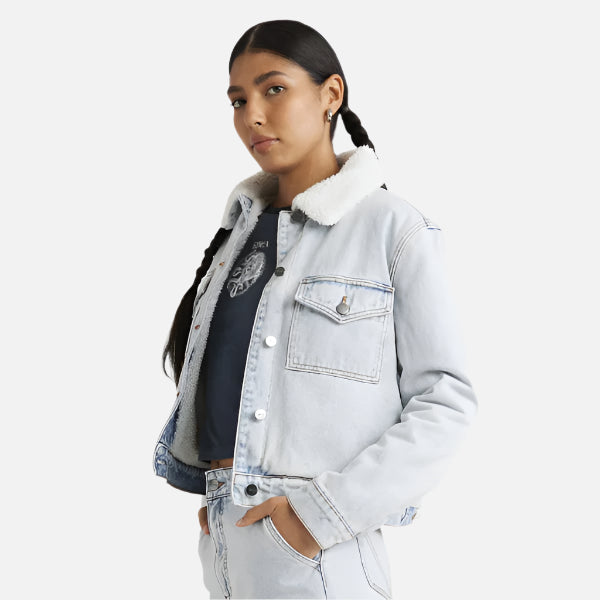 RVCA Roy Sherpa Denim Jacket - Ash Blue