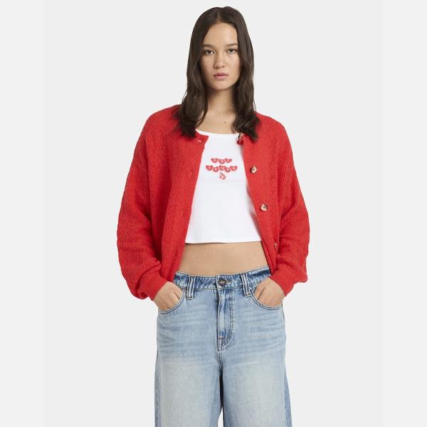 Volcom Beach Please Cardi - Fiesta Red