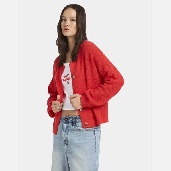 Volcom Beach Please Cardi - Fiesta Red